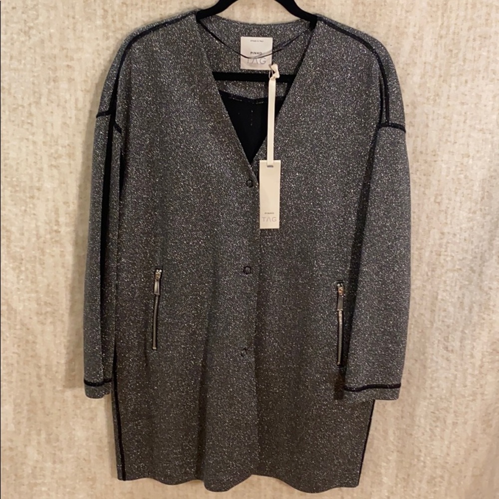 Pinko Overcoat Lead color Size XL NWT